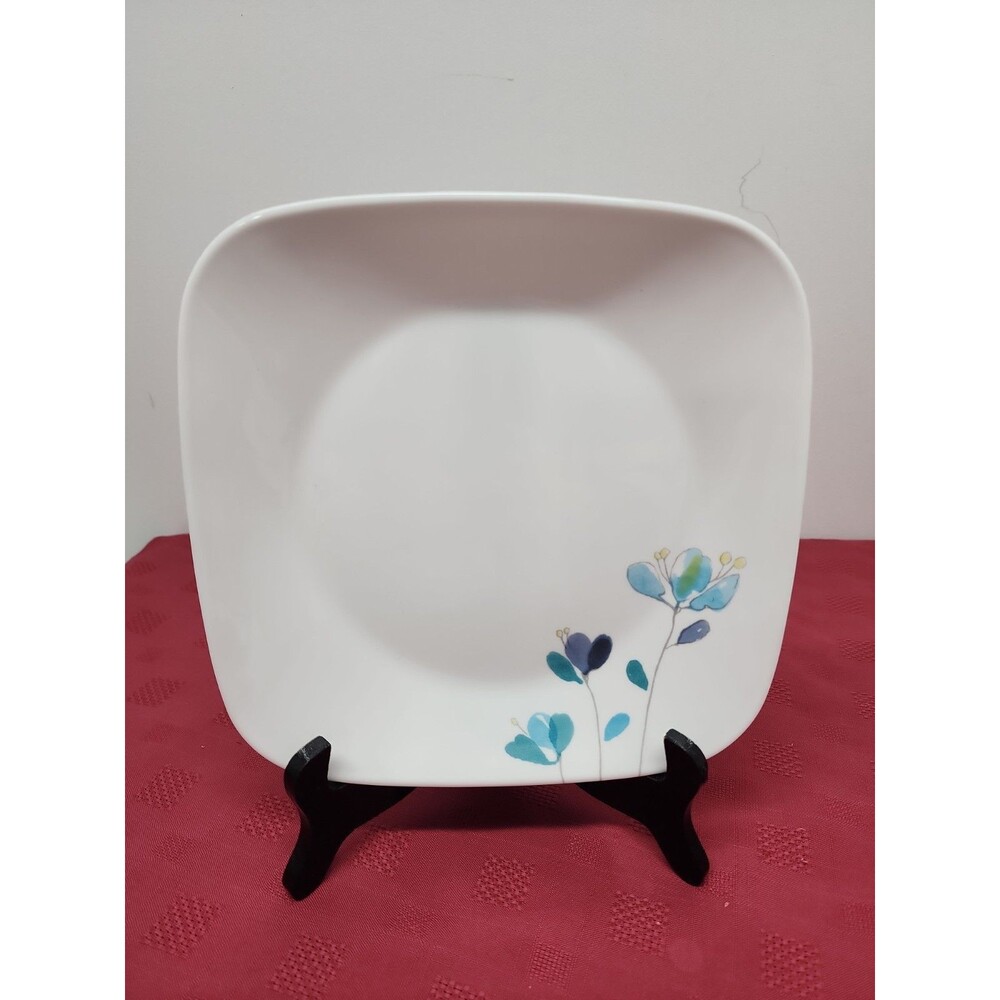 Corelle Dalena Lunch/Salad Plates Set Of 2 Turquoise Flowers 2017 Chip Resistant